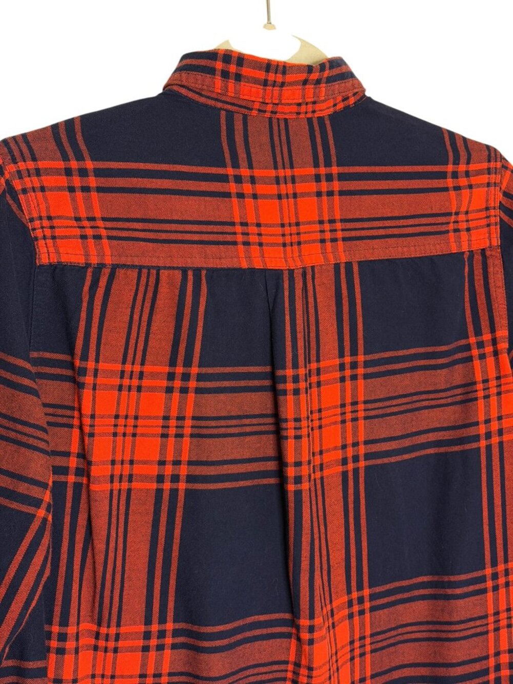 Old Navy The Classic Shirt Top Blouse Flannel Plaid Womens Red Navy Blue M - Picture 5 of 7